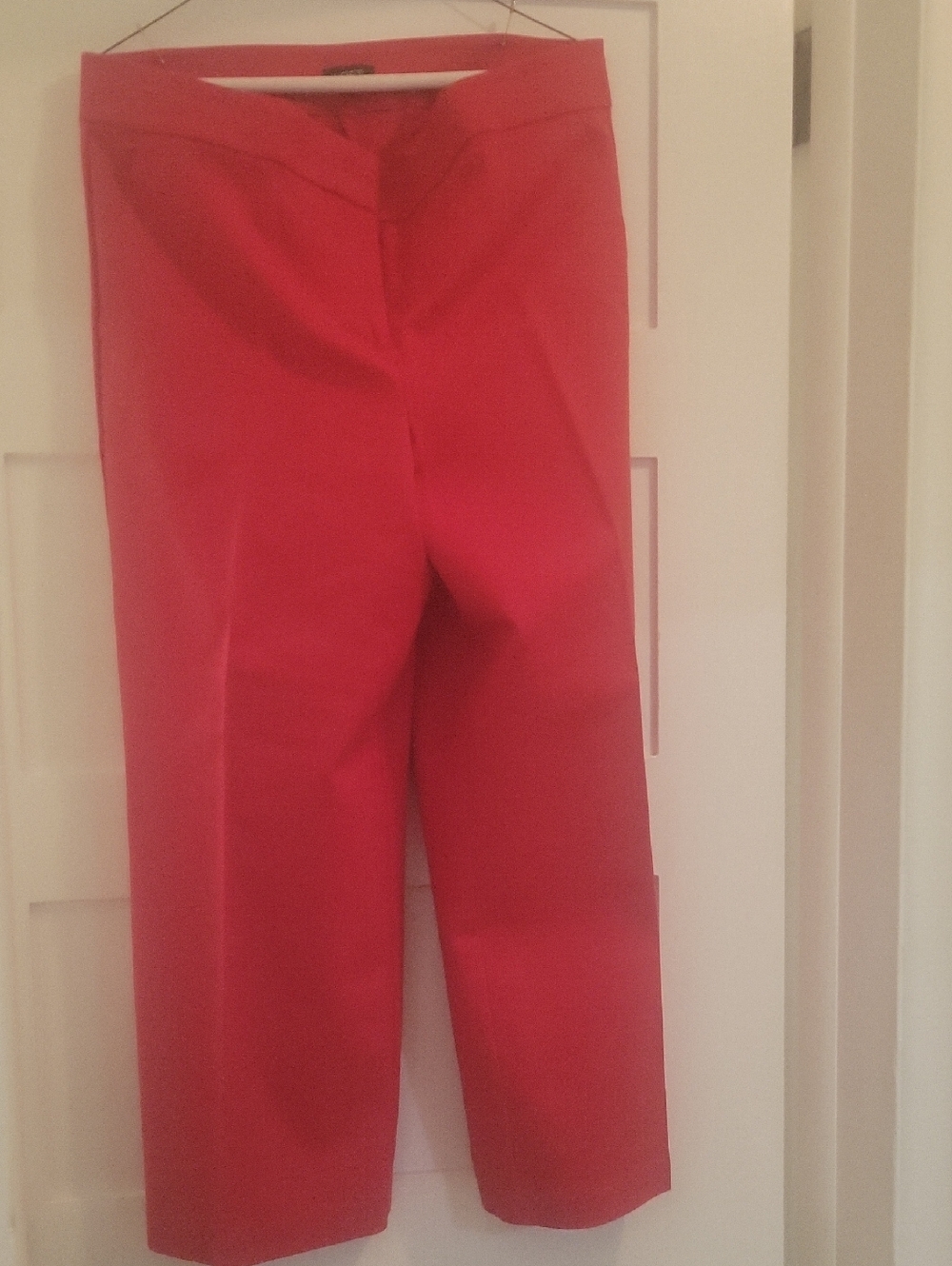 LOFT Red Cropped Wide-Leg Pants